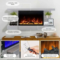 Electric Fireplace Floating Mantel Shelf