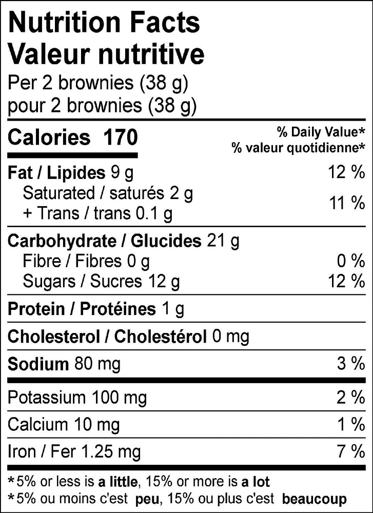 Brownies two-bite® Quantité – 608 grammes