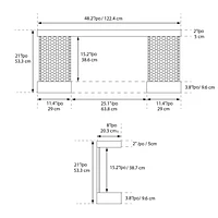 ActiveFlame Home Décor Series Fireplace Floating Mantel Shelf with Lighting, Hexagon Tile