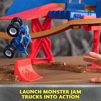 Monster Jam, Supercharge Speedway Playset, Includes Megalodon and El Toro Loco 1:64 Scale Die-Cast Monster Trucks, Light Up Monster Jam World Finals Track Kids Toys for Boys Ages 3 4 5 6+, Supercharge Speedway