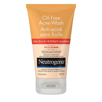 Neutrogena Oil Free Acne Wash Daily Scrub with Salicylic Acid, 125 mL