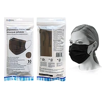 10-Piece 4-Ply Disposable Black Face Masks