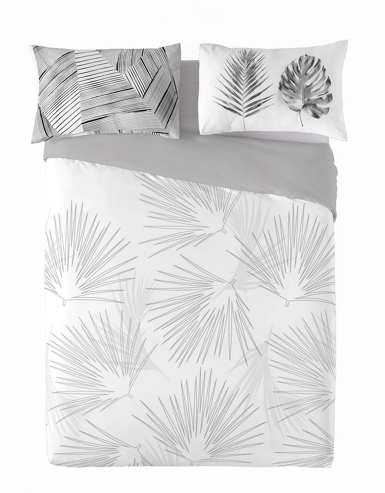 Gouchee Home Palema Leaf Print Cotton Duvet Cover Set