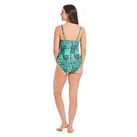 Krista Maillot de bain une pièce à volants et encolure dégagée pour femme