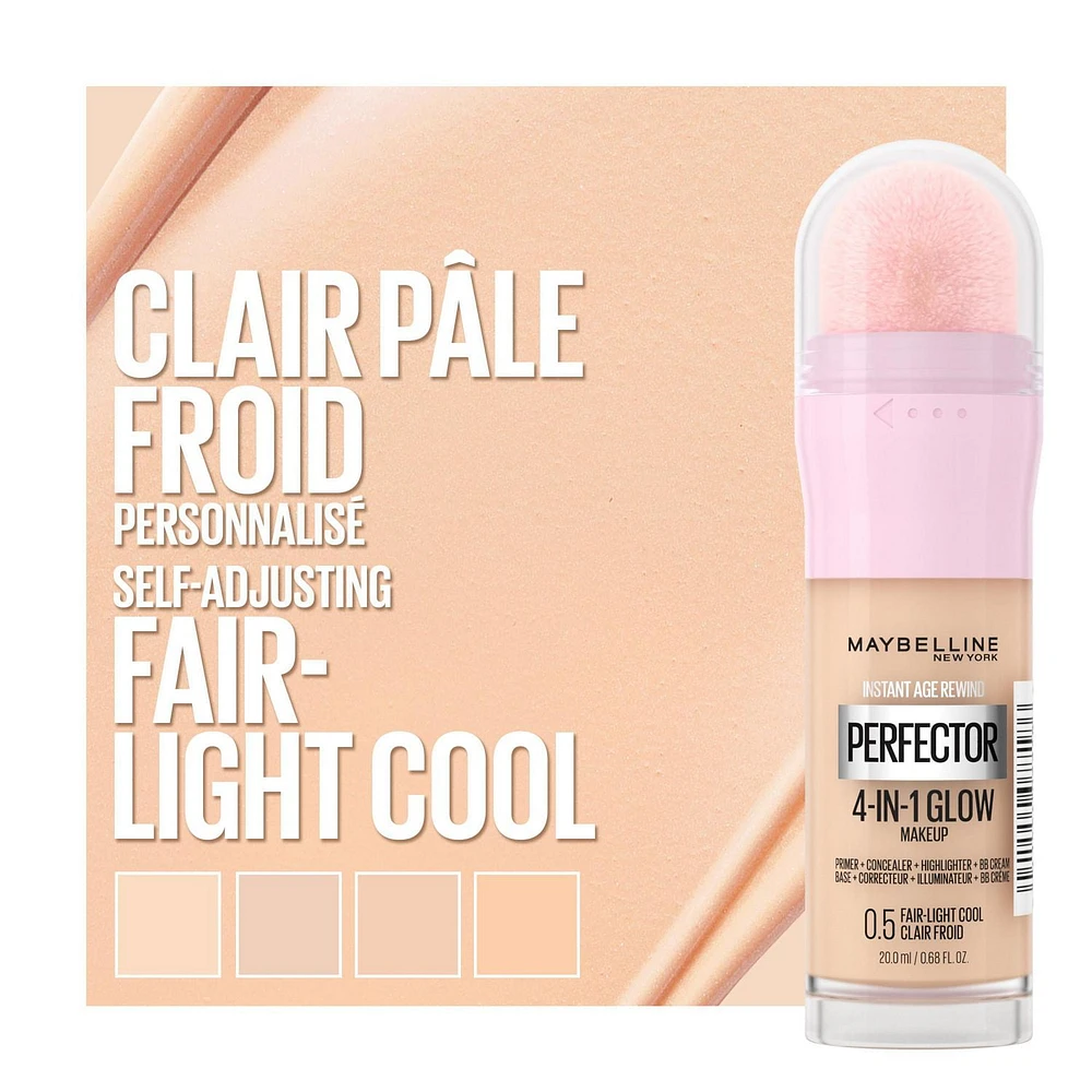 Maybelline New York Instant Age Rewind- Maquillage pour visage Instant Perfector 4-in-1 Glow Makeup, Clair-Pâle Maquillage 4-en-1 pour un look éclatant parfait.