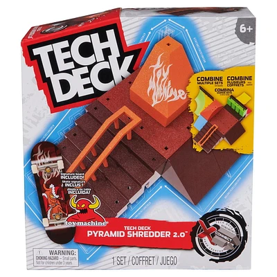 Tech Deck, Pyramid Shredder 2.0, X-Connect Park Creator, Customizable and Buildable Ramp Set with Exclusive Fingerboard, Kids Toy for Ages 6 and up