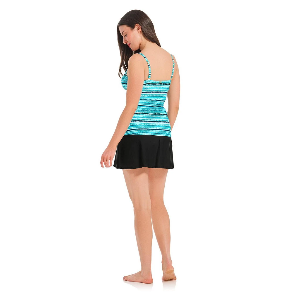 Krista Haut de maillot de bain tankini croisé à col en V pour femme