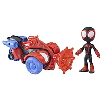 Marvel Spidey and His Amazing Friends Miles Morales: Spider-Man Techno Racer Set, Action Figure, Vehicle, and Accessory