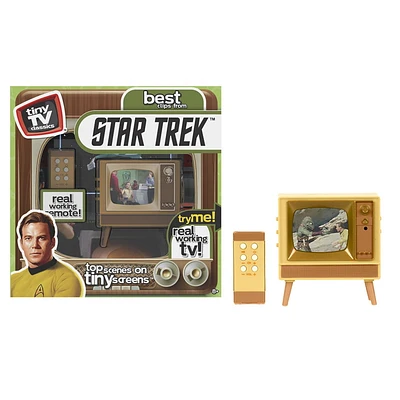 Tiny TV Classics - Star Trek Edition- Newest Collectible from Basic Fun - Watch top Star Trek scenes on a real-working Tiny TV (with working remote)!