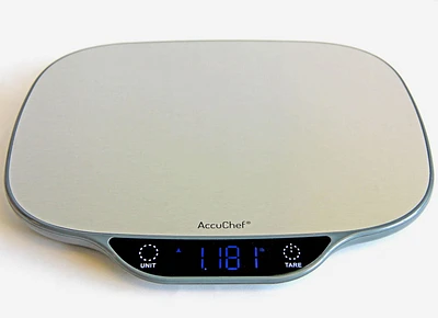 AccuChef Digital Kitchen Scale with Wide Stainless Steel Platform,11lbs (5kg), Model 2320