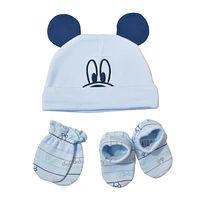 Disney Mickey Mouse Organic Cotton Cap, Mittens, and Booties, 5-Piece Set