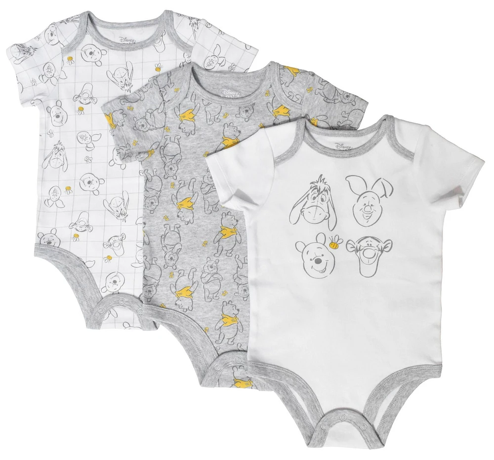 Disney Baby Organic Cotton Winnie the Pooh Bodysuit 3-Pack