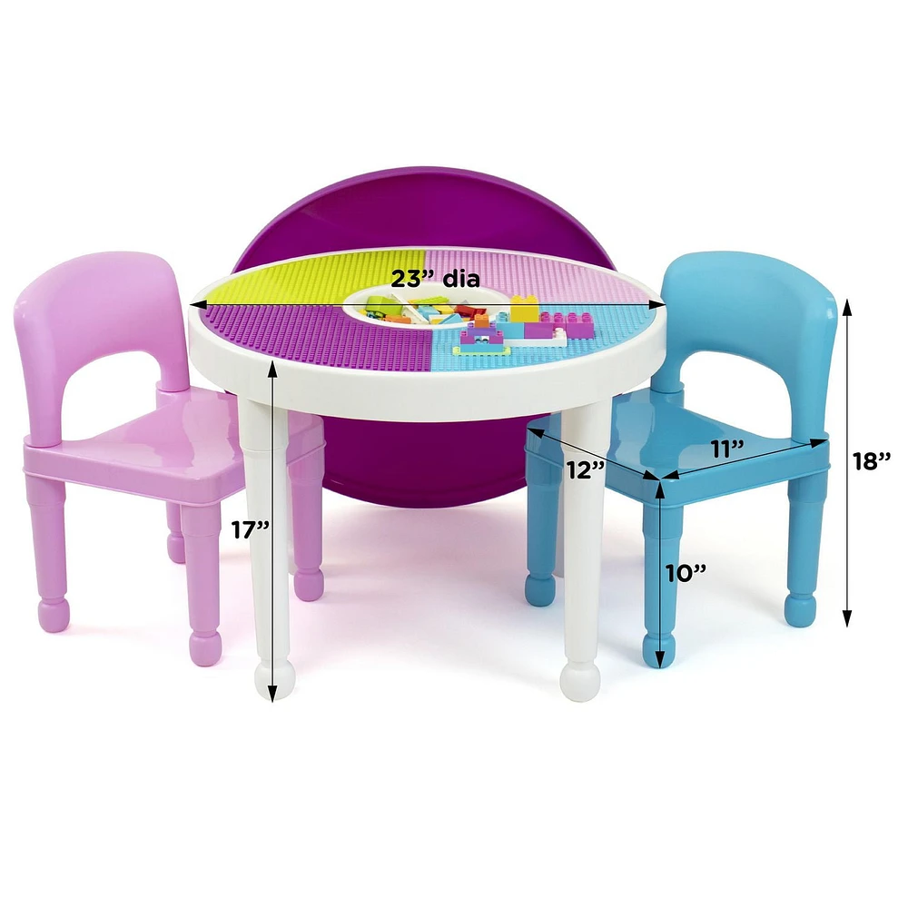 Kids Plastic 3pc Activity Table Primary