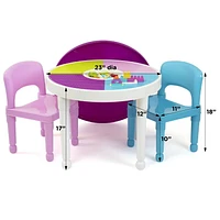 Kids Plastic 3pc Activity Table Primary