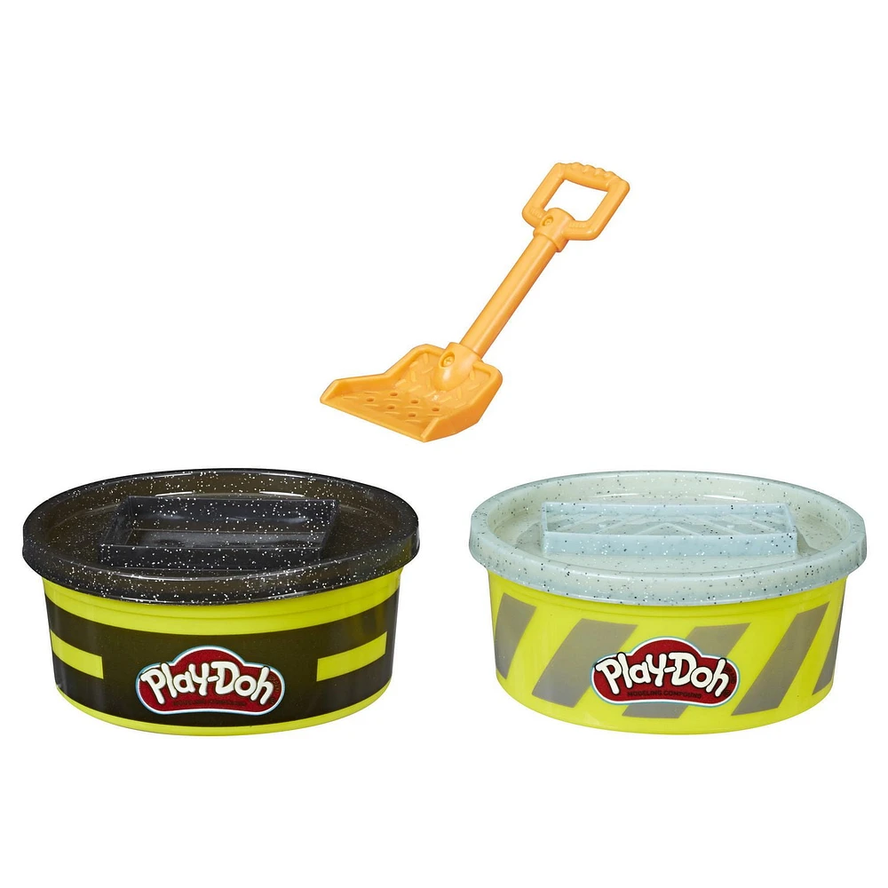 Play-Doh Wheels - Ensemble de 2 pots de 224 g de pâte de construction imitant le ciment et l'asphalte