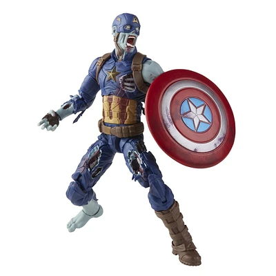 Marvel Legends Series 6-inch Scale Action Figure Toy Zombie Captain America, Premium Design, 1 Figure, and 1 Accessory