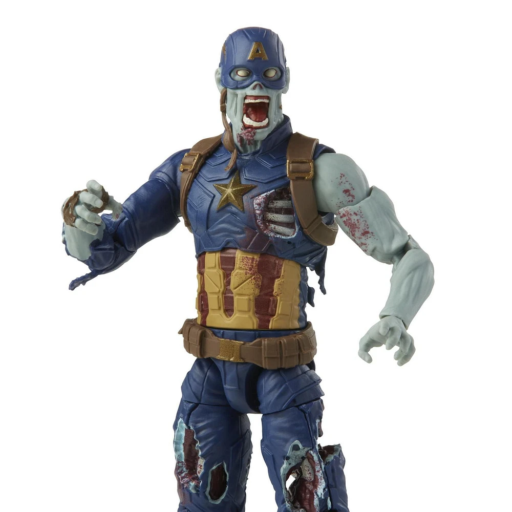 Marvel Legends Series 6-inch Scale Action Figure Toy Zombie Captain America, Premium Design, 1 Figure, and 1 Accessory