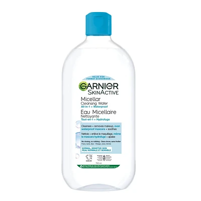 Garnier Micellar Water Makeup Remover All-In-One Cleanser, 700 mL, Cleanses & removes makeup