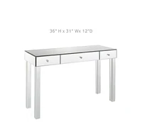 Elegant Mirrored 3-Drawer Console Table with Sophisticated Silver Finish – Chic, functional, entrance table.