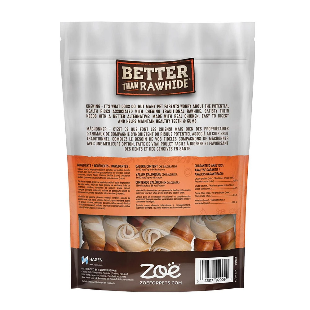 Zoe Better Than Rawhide Mini Bones, Peanut Butter Flavour, 234 g, 234g / 10 Mini Bones