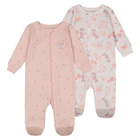 Disney Minnie Mouse Organic Cotton 2pc Footed Sleeper Set for Girls, SIZE: 0M - 6/12M