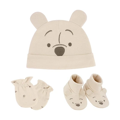 Disney Winnie the Pooh Organic Cotton 3pc Unisex Accessory Set, SIZE: 0/6M