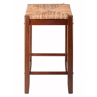 Winsome Kaden Rush Seat Counter Stools Walnut