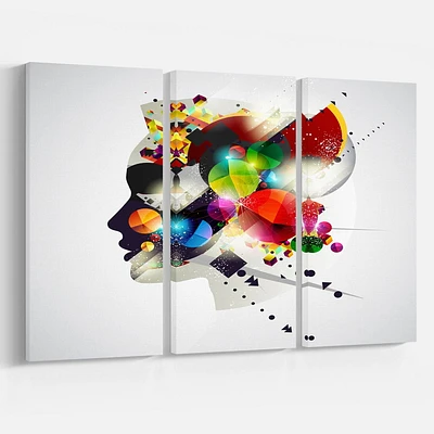 Design Art Woman Abstract Profile Canvas Print