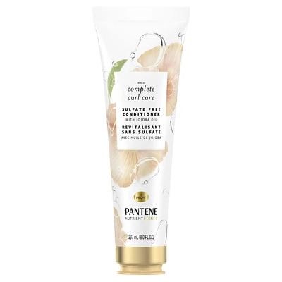 Pantene Jojoba Oil Nutrient Blends Sulfate Free Curly Hair Conditioner, Anti Frizz, Adds Shine and Definition to Curls, Safe for Color Treated Hair, 237 mL