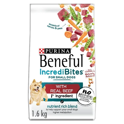 Beneful IncrediBites pour Chiens Petits avec Vrai Bœuf, Nourriture Sèche pour Chiens 1,6-7 kg