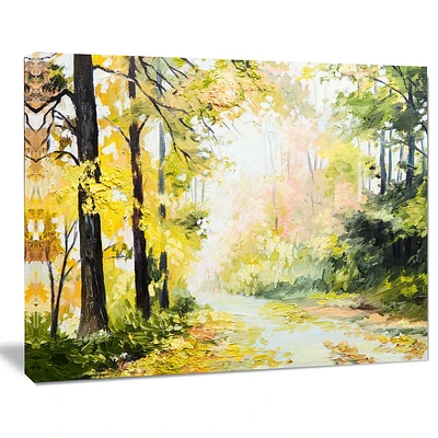 Design Art Road in Colorful Forest Canvas Print