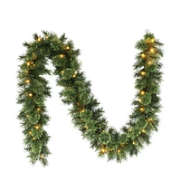 Holiday Time 9' Pre-lit Cashmere Christmas Garland, Green