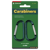 Coghlan's 6mm Carabiner 2 Pack , Teal, Aluminum and Up to 20 kg. load