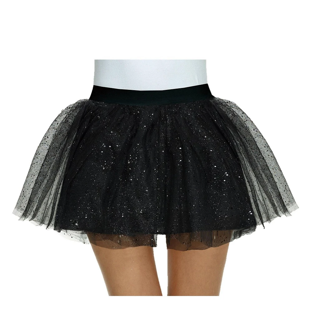 WAY TO CELEBRATE HALLOWEEN WOMEN GLITTER TUTU BLACK