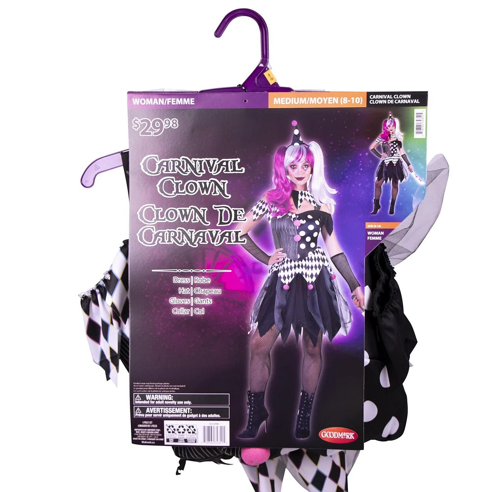 Adult Carnival Clown Costume for Woman