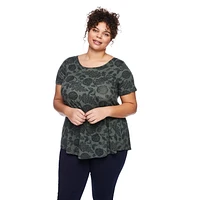 T-shirt avec motif de treillis au dos George Plus pour femmes Tailles 1X-4X