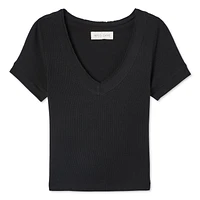 T-shirt avec encolure en V Wild Skye pour femmes Tailles TP–TG