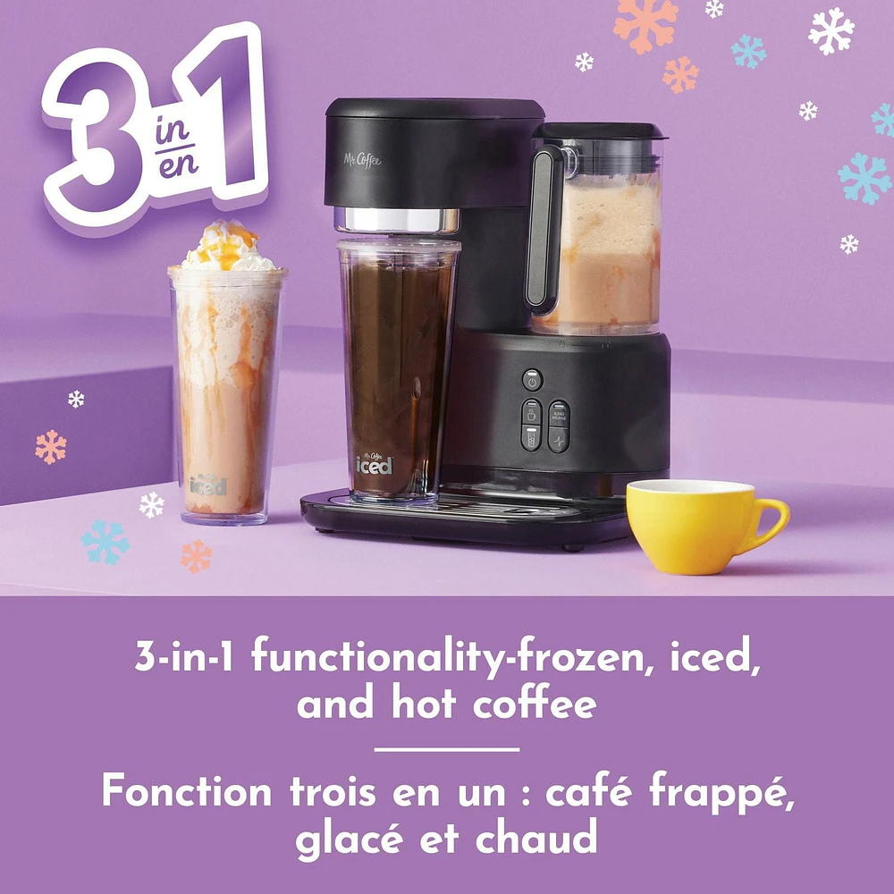 Mr. Coffee 3-in-1 Single-Serve Frappe, Iced, and Hot Coffee Maker and Blender