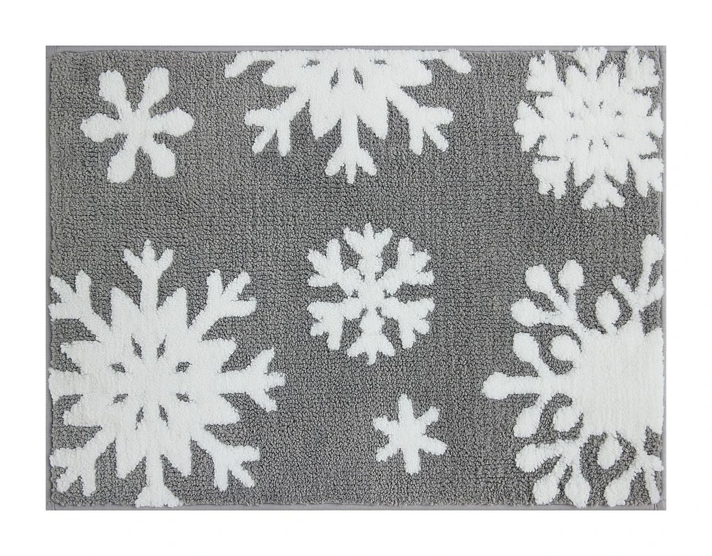 Snowflake Bath Mat 18x24" Multi with gel backing