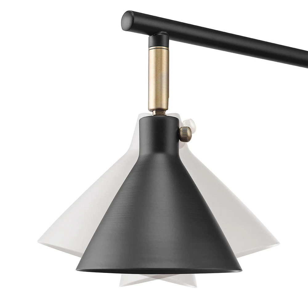 Tristan 4-Light Track Lighting, Matte Black, Matte Brass Accents