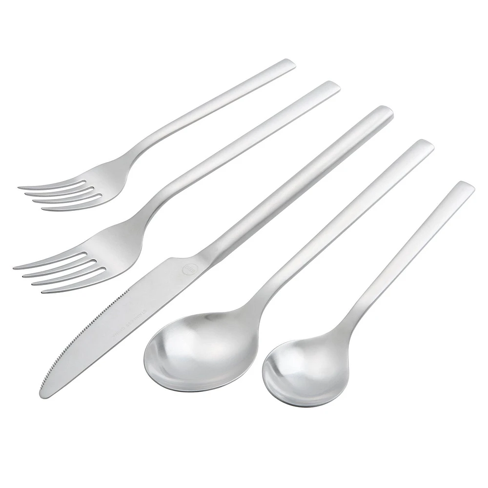 Better Homes & Gardens Holden Stainless Steel 20 Piece Flatware Set Satin Silver, BHG 20 Pc Satin Flatware Set