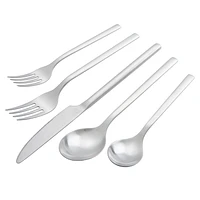 Better Homes & Gardens Holden Stainless Steel 20 Piece Flatware Set Satin Silver, BHG 20 Pc Satin Flatware Set