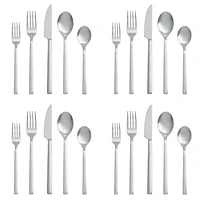 Better Homes & Gardens Holden Stainless Steel 20 Piece Flatware Set Satin Silver, BHG 20 Pc Satin Flatware Set