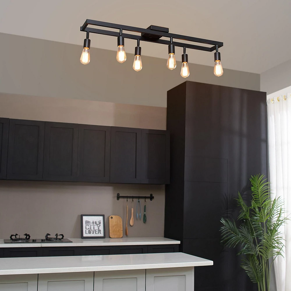 Weston 6-Light Track Lighting, Matte Black