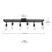 Weston 6-Light Track Lighting, Matte Black