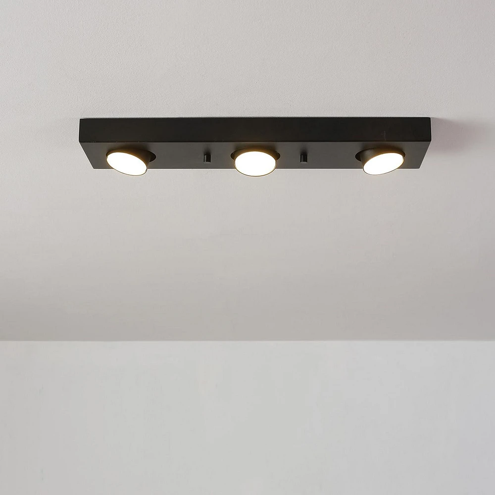 Bleecker 3-Light LED Integrated Track Lighting, Matte Black, 21 Watts, 1200 Lumens, 3000 Kelvin, 90 CRI