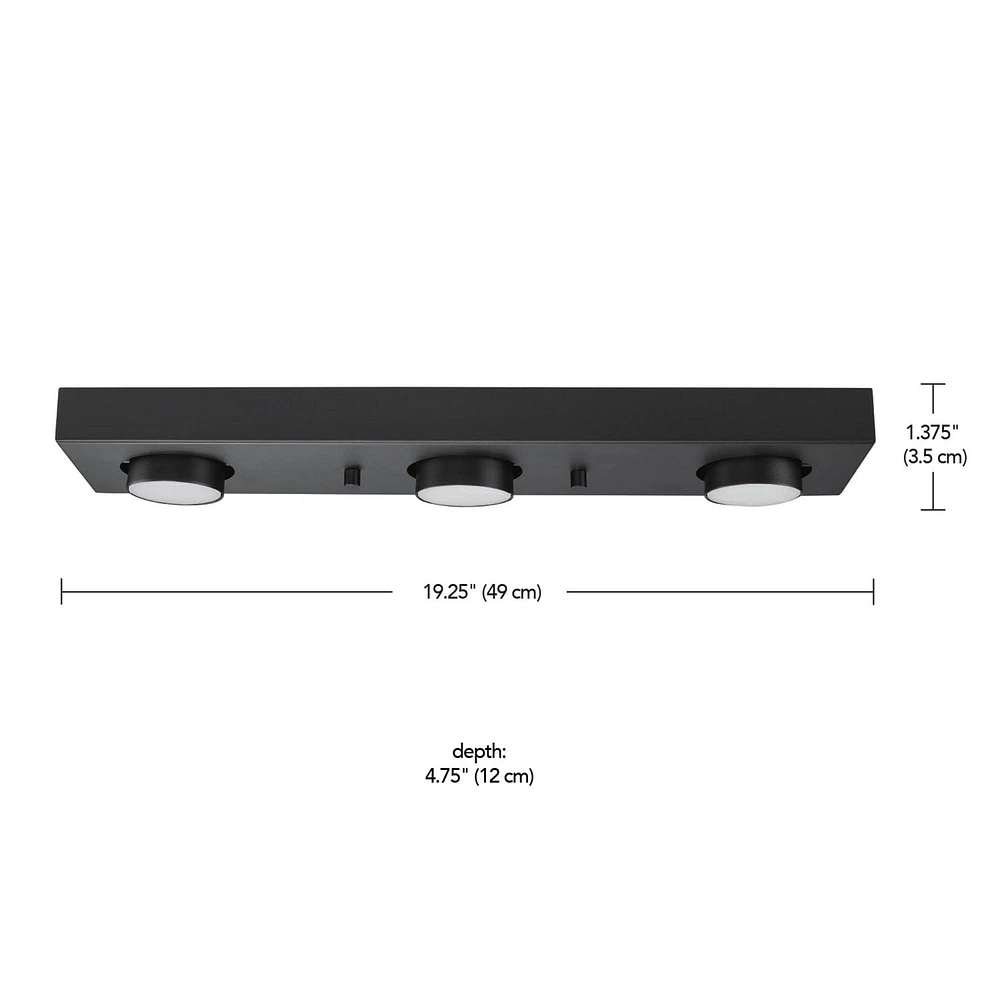 Bleecker 3-Light LED Integrated Track Lighting, Matte Black, 21 Watts, 1200 Lumens, 3000 Kelvin, 90 CRI