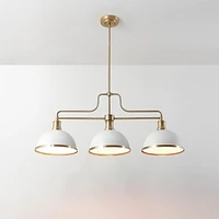 Beckett 3-Light Linear Chandelier, Matte White, Matte Brass Accents