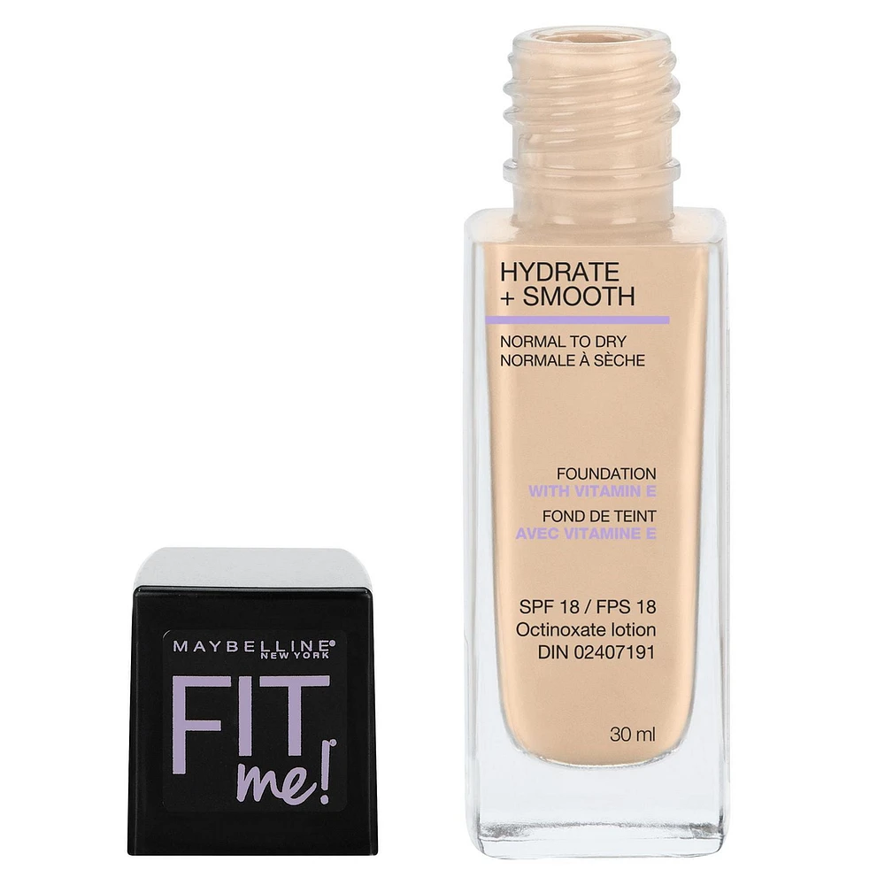 Maybelline New York Fit Me®, Hydrate + Smooth Fond de teint liquide, 30 ML 1 fl. oz