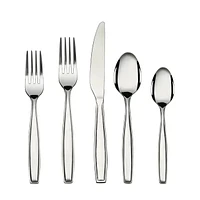 Mainstays Fairport 20 Piece Stainless Steel Flatware Set, Silver, Tableware Service for 4, Mainstays Fairport 20 Piece